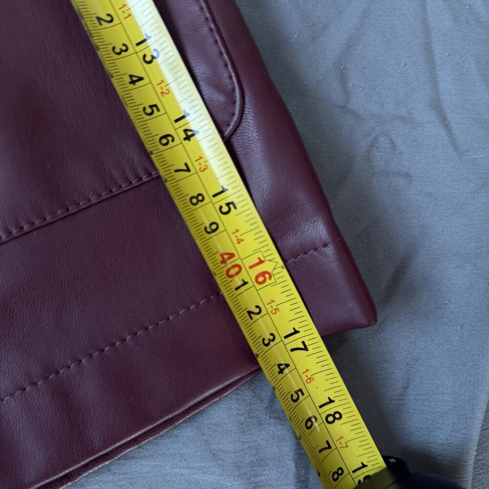 Staud Paper Skirt Plum Maroon Button Up Snap Away Size 6 Pocket Front 259-4131 - Picture 12 of 12